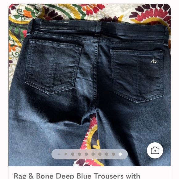 Rag & Bone Deep Blue Trousers with Zipper Detail - Picture 16 of 16